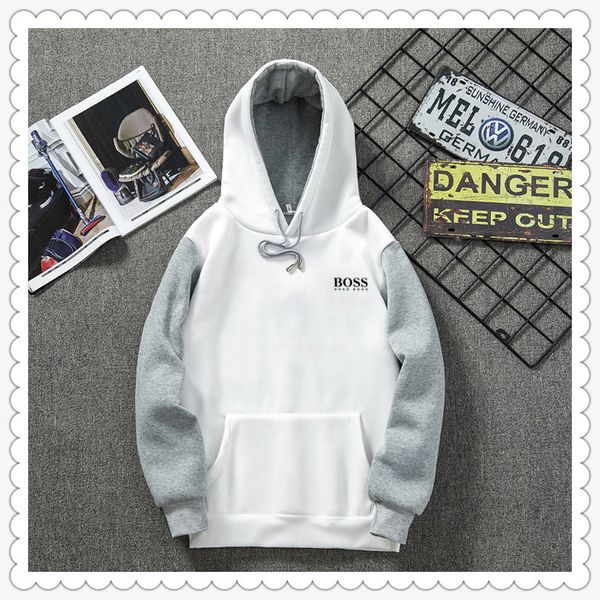 european and american autumn winter fashion men casual round collar plus sweater warm men's coat hoodies, White;black 
european and american autumn winter fashion men casual round collar plus sweater warm men's coat hoodies, White;black