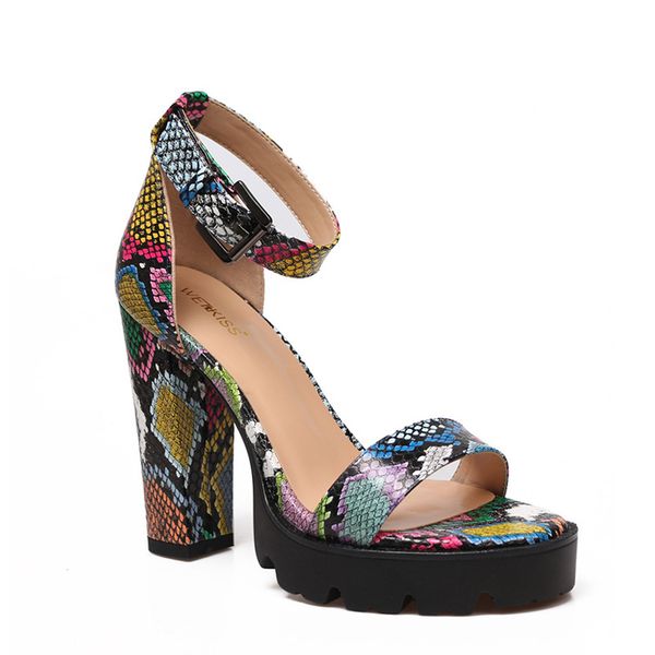 colorful snake print sandals women thick high heel platform sandals ankle strip shoes woman snakeskin ladies summer shoe, Black
colorful snake print sandals women thick high heel platform sandals ankle strip shoes woman snakeskin ladies summer shoe, Black