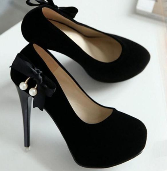 women's shoes in spring and autumn high fine heel round head waterproof table bowknot suede @asd679, Black
women's shoes in spring and autumn high fine heel round head waterproof table bowknot suede @asd679, Black