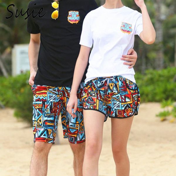 men women couple swim trunks colorful geometric abstract print summer beach shorts surfing running sports drawstring boardshorts, White;black
men women couple swim trunks colorful geometric abstract print summer beach shorts surfing running sports drawstring boardshorts, White;black