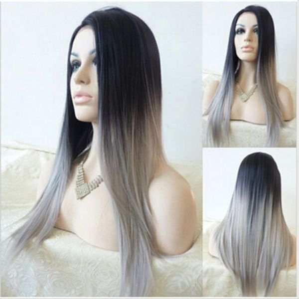 straight gray synthetic wig ombre tone color black and grey fiber wigs hairnet
straight gray synthetic wig ombre tone color black and grey fiber wigs hairnet