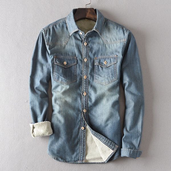 Autumn Winter New Slim Warm Camisas Hombre Vestir Thick Vintage Velet Lining Winter Denim Shirts Pure Cotton Plus Velet Men Single Breasted
Autumn Winter New Slim Warm Camisas Hombre Vestir Thick Vintage Velet Lining Winter Denim Shirts Pure Cotton Plus Velet Men Single Breasted
