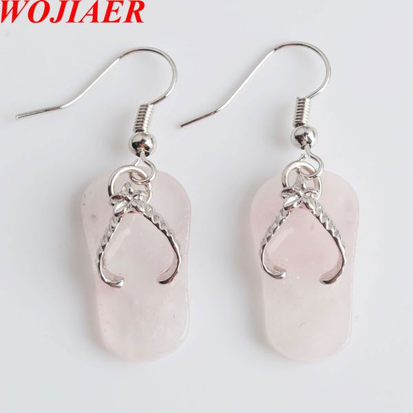 wojiaer slipper shoes natural rose quartz gem stone bead pendant hook dangle earrings summer beach jewelry dr8019, Silver
wojiaer slipper shoes natural rose quartz gem stone bead pendant hook dangle earrings summer beach jewelry dr8019, Silver