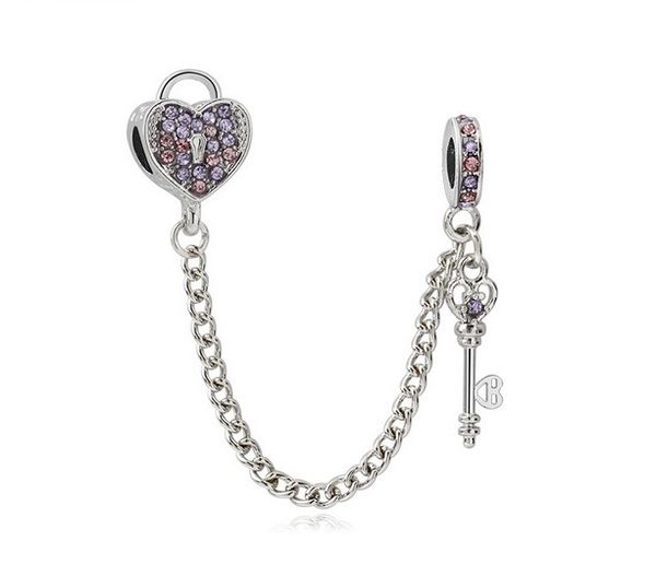 fit sterling silver bracelet heart locker key safety chain crystal european ser clip lock charm fits pandora bracelet jewelry findings, Black
fit sterling silver bracelet heart locker key safety chain crystal european ser clip lock charm fits pandora bracelet jewelry findings, Black