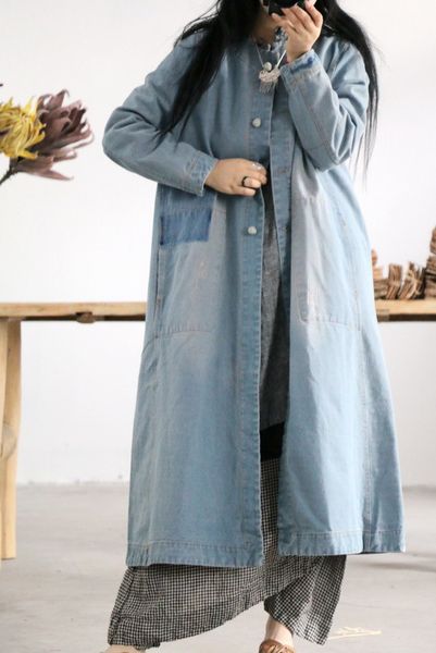 women spring trench coat bleached washed ripped cotton denim long coat female vintage loose overcoat outerwear 2019 retro, Tan;black
women spring trench coat bleached washed ripped cotton denim long coat female vintage loose overcoat outerwear 2019 retro, Tan;black