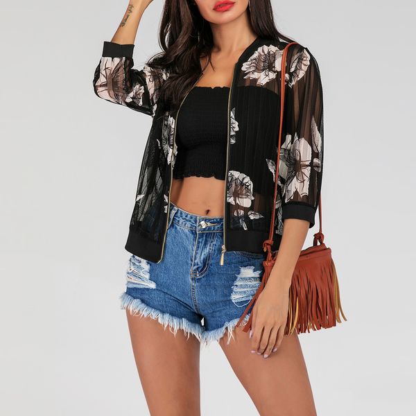 2019 new arrival women's 7-sleeve loose print sunscreen zipper slim jacket cortaviento mujer jaqueta feminina dropshipping#xp30, Black;brown
2019 new arrival women's 7-sleeve loose print sunscreen zipper slim jacket cortaviento mujer jaqueta feminina dropshipping#xp30, Black;brown