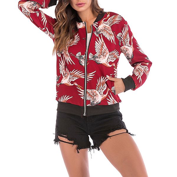 women's casual jacket bomber fashion trend color printing baseball uniform loose zipper autumn ladies cool slim floral coat, Black;brown
women's casual jacket bomber fashion trend color printing baseball uniform loose zipper autumn ladies cool slim floral coat, Black;brown