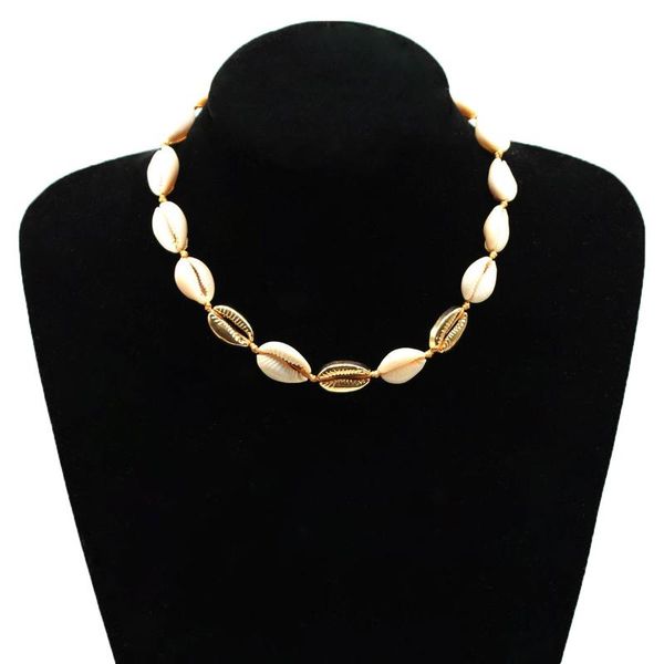 creative fashion shell pendant necklace bohemian beach hand woven rope chain choker necklaces for women jewelry, Golden;silver
creative fashion shell pendant necklace bohemian beach hand woven rope chain choker necklaces for women jewelry, Golden;silver