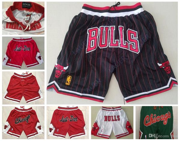 mens chicago bulls 24 markkanen 1 rose 8 lavine just don stitched shorts breathable pocket nba pants sweatpants classic shorts, Black
