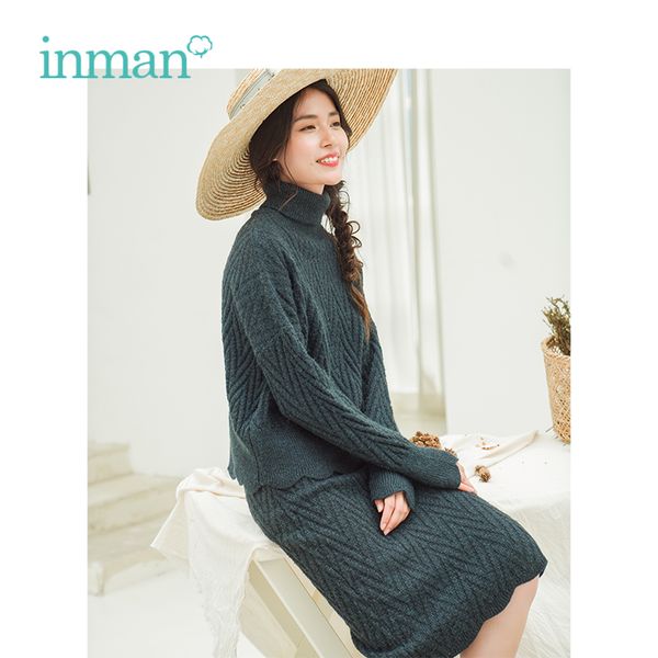 inman 2018 winter artistic jacques weave high neck loose style two pieces women skirt suit, Gray
inman 2018 winter artistic jacques weave high neck loose style two pieces women skirt suit, Gray