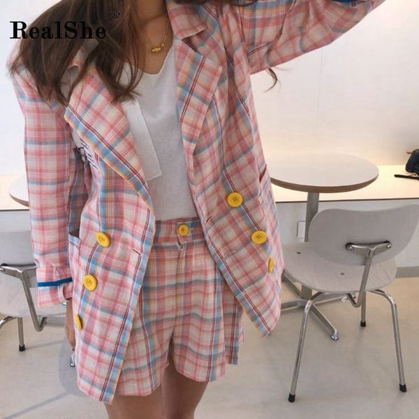 realshe ladies blazers fashionable turn-down collar long sleeve buttons plaid women blazer for office spring autumn women jacket, White;black
realshe ladies blazers fashionable turn-down collar long sleeve buttons plaid women blazer for office spring autumn women jacket, White;black