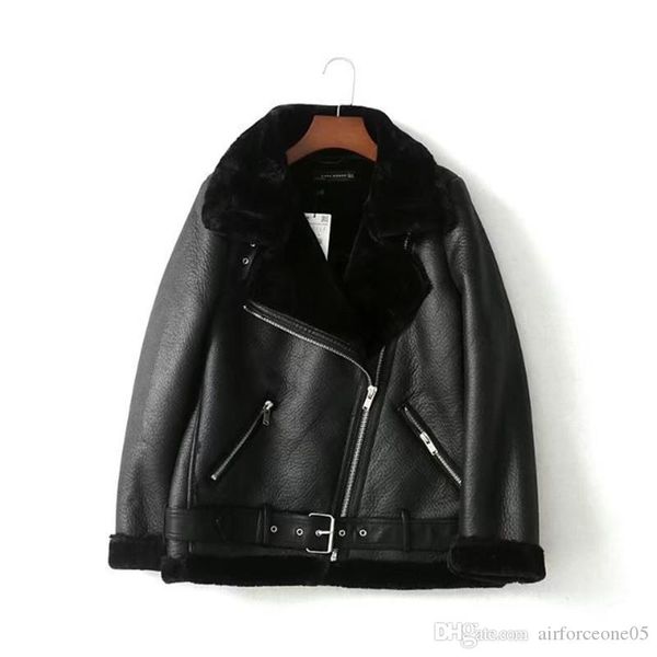 womens pu leather jacket designer jacket winter coats luxury women jackt inclined zipper faxu fur liner coat, Black
womens pu leather jacket designer jacket winter coats luxury women jackt inclined zipper faxu fur liner coat, Black