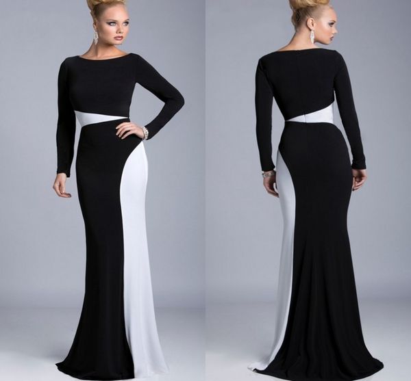 2020 elegant black and white long satin formal evening dress arabic dubai long sleeve mermaid party evening gowns robe de soiree, Black;red
2020 elegant black and white long satin formal evening dress arabic dubai long sleeve mermaid party evening gowns robe de soiree, Black;red