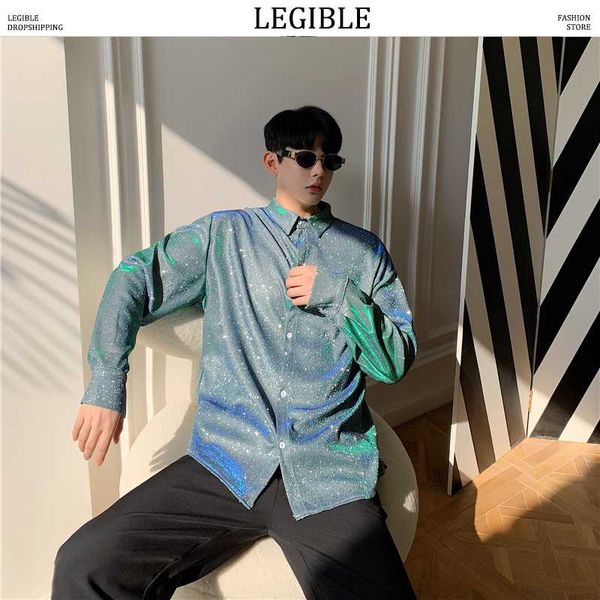 legible 2020 men korean shirt mens spring autumn stage shirts male casual loose long sleeve shirts oversized, White;black
legible 2020 men korean shirt mens spring autumn stage shirts male casual loose long sleeve shirts oversized, White;black
