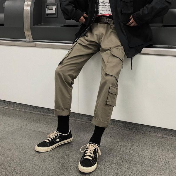 2019 japanese style men's pocket decoration fashion trend casual pants slim fit black/khaki color trousers plus size s-2xl
2019 japanese style men's pocket decoration fashion trend casual pants slim fit black/khaki color trousers plus size s-2xl