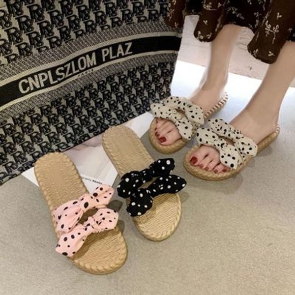 2020 summer round head double belt wave dot bow wild indoor korean version of the word slippers women's shoes soft bottom, Black
2020 summer round head double belt wave dot bow wild indoor korean version of the word slippers women's shoes soft bottom, Black