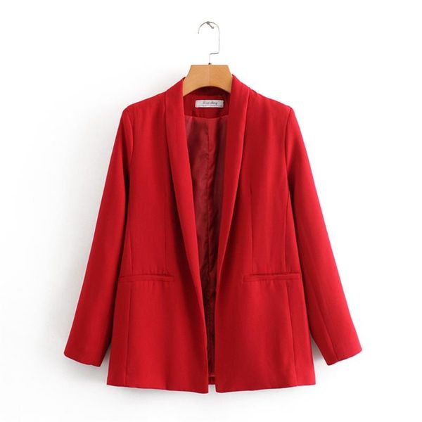 2020 spring women's new lapel seven-point sleeves fashion wild closing waist was thin solid color buttonless suit, White;black
2020 spring women's new lapel seven-point sleeves fashion wild closing waist was thin solid color buttonless suit, White;black