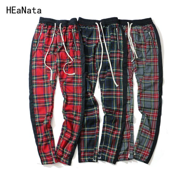 2019 mens zipper pocket anke zip track pants side stripe patchwork elastic waist plaid pants high street men's pant, Black
2019 mens zipper pocket anke zip track pants side stripe patchwork elastic waist plaid pants high street men's pant, Black