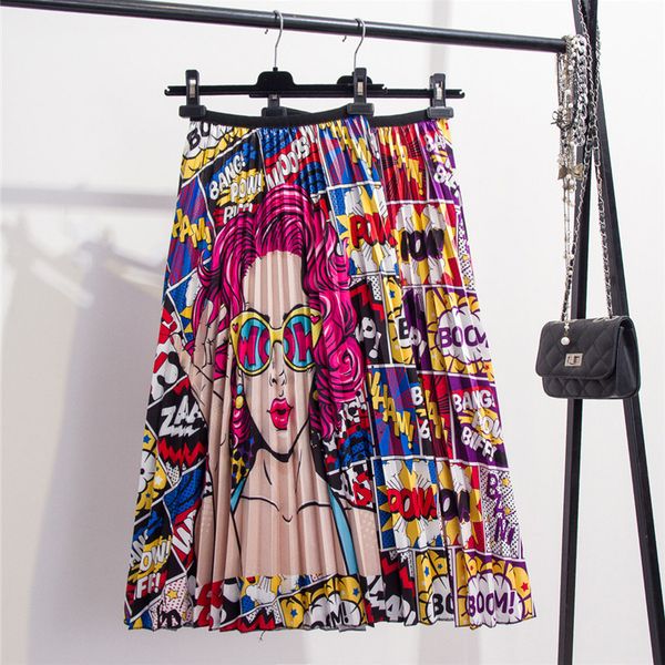 2020 new printing high waist pleated skirt women spring summer midi skirts womens elastic waist a line long skirts for women rok, Black
2020 new printing high waist pleated skirt women spring summer midi skirts womens elastic waist a line long skirts for women rok, Black