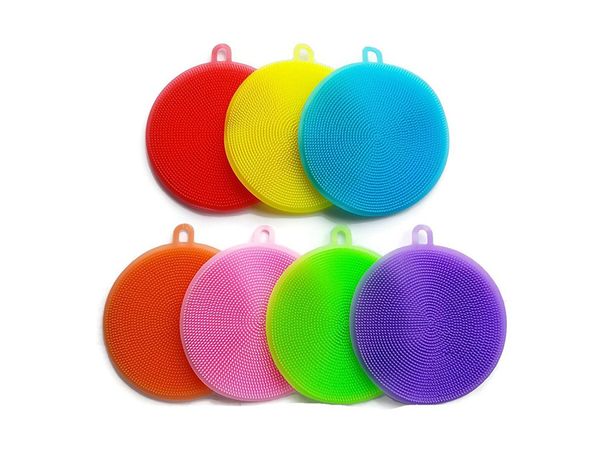 

kitchen accessories silicone dish washing brush bowl pot pan wash cleaning brushes cooking tool cleaner sponges scouring pads