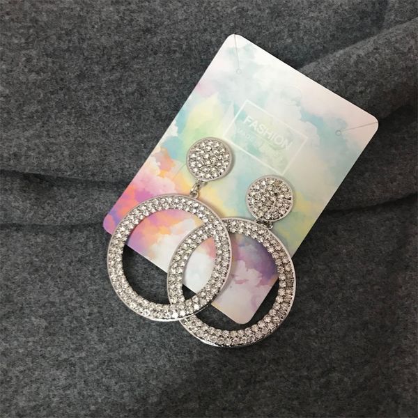 fine ear accessories ins rhinestone crystal drop earrings women round circle dangle earrings rhinestone gifts wholesale, Silver
fine ear accessories ins rhinestone crystal drop earrings women round circle dangle earrings rhinestone gifts wholesale, Silver