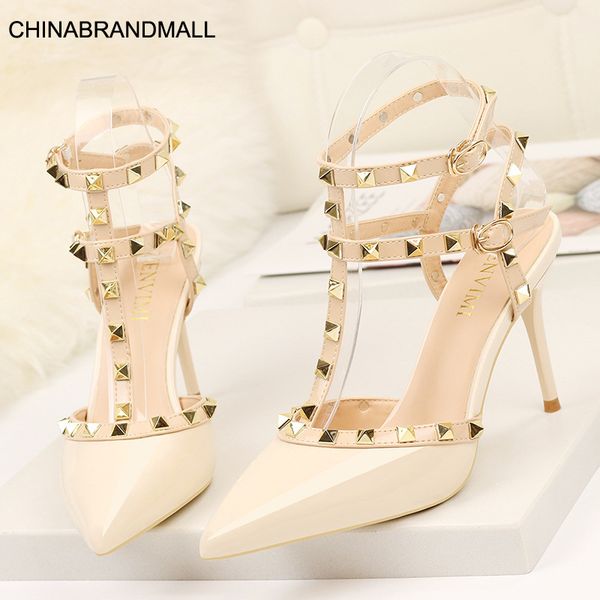 2020 9cm pumps fashion rivet ladies pointed shallow mouth high heel single shoes women's summer new style sandals, Black
2020 9cm pumps fashion rivet ladies pointed shallow mouth high heel single shoes women's summer new style sandals, Black