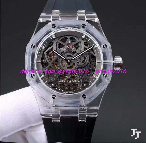 2 color luxury watches mens transparent rubber bracelet steel skeleton 42mm automatic fashion men's watch wristwatch, Slivery;brown
2 color luxury watches mens transparent rubber bracelet steel skeleton 42mm automatic fashion men's watch wristwatch, Slivery;brown