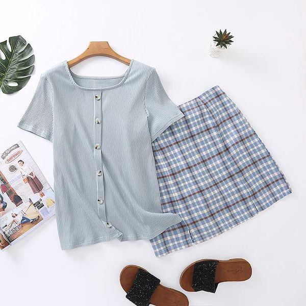 2020 new fashion brand oversize plus size summer women set shirt + skirt short pullover button plaid zipper, White
2020 new fashion brand oversize plus size summer women set shirt + skirt short pullover button plaid zipper, White