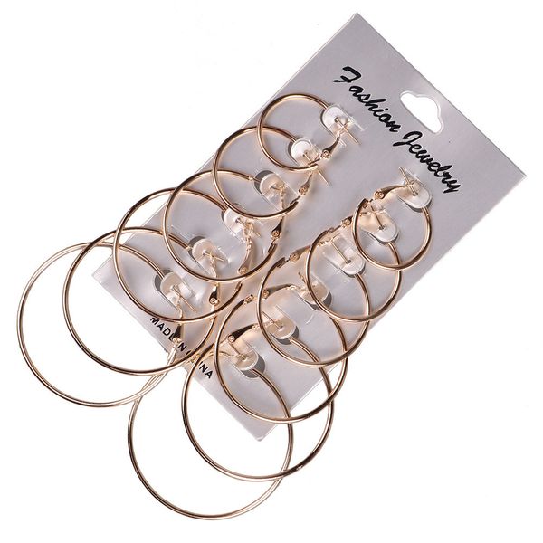 6pairs/set vintage silver gold big circle hoop earrings women steampunk ear clip gold silver big-round circle hoop earrings, Golden;silver
6pairs/set vintage silver gold big circle hoop earrings women steampunk ear clip gold silver big-round circle hoop earrings, Golden;silver