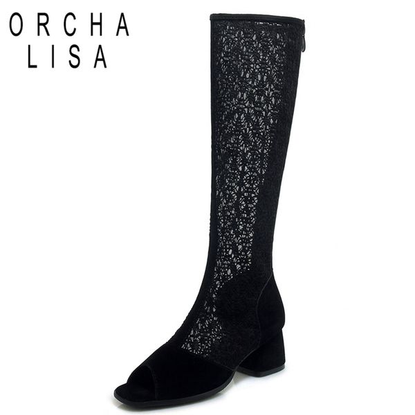 orcha lisa 2019 hollow out knee high boots shoes breathable thick high heels shoes summer cool peep toe women's black
orcha lisa 2019 hollow out knee high boots shoes breathable thick high heels shoes summer cool peep toe women's black