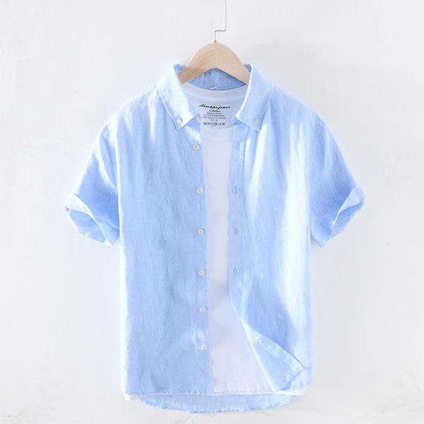 men's casual shirts 2021 spring summer pure linen cotton men cool breathable classic basic blue shirt male y2627, White;black
men's casual shirts 2021 spring summer pure linen cotton men cool breathable classic basic blue shirt male y2627, White;black
