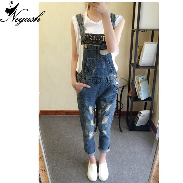 2018 negash female denim korean loose hole jeans jumpsuits, Black;white
2018 negash female denim korean loose hole jeans jumpsuits, Black;white