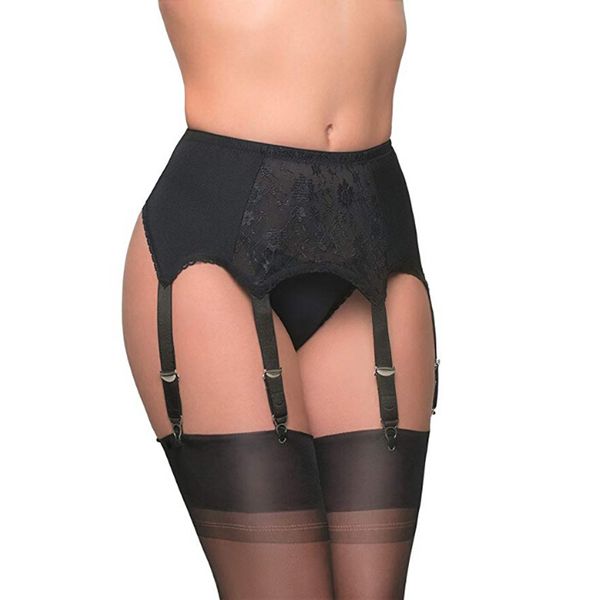 female plus size vintage high waist lace 6 straps belts underwear garters mesh elastic stocking suspender, Black;white
female plus size vintage high waist lace 6 straps belts underwear garters mesh elastic stocking suspender, Black;white