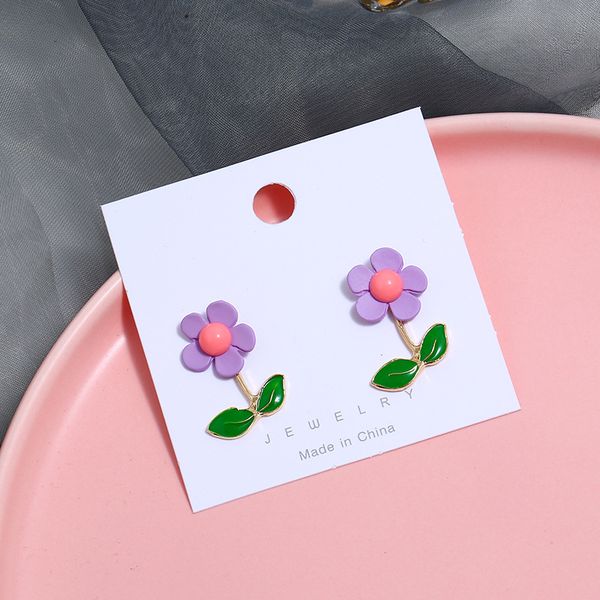 смола цветок цветок темперамент сереги женщины уха длинная личность наплыв человек простого падения серьги серьги в корейском стиле, Golden