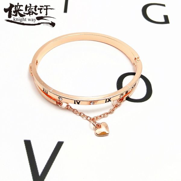 european and american popular minimalist love roman numeral bracelet tassel heart bracelet female korean trend jewelry, Black
european and american popular minimalist love roman numeral bracelet tassel heart bracelet female korean trend jewelry, Black