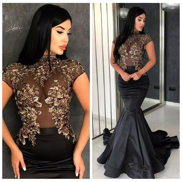 2019 high neck slim black lace appliques slim mermaid prom dresses formal long vestidos de soiree custom women evening party gowns formal
2019 high neck slim black lace appliques slim mermaid prom dresses formal long vestidos de soiree custom women evening party gowns formal