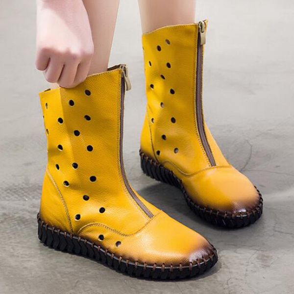 woman boots flat-heeled genuine leather front zipper boots cave shoes winter female fashion booties botas mujer sy413, Black
woman boots flat-heeled genuine leather front zipper boots cave shoes winter female fashion booties botas mujer sy413, Black