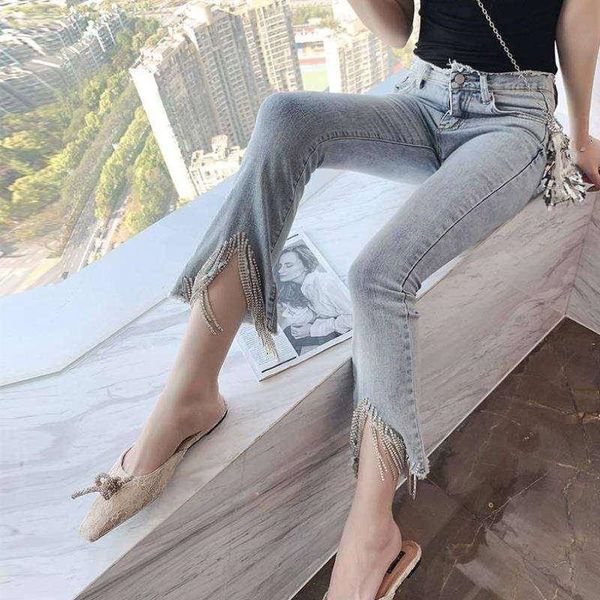 diamonds tassel rhinestones high waist stretch skinny jeans for women push up flared jeans female denim bell bottoms pants, Blue
diamonds tassel rhinestones high waist stretch skinny jeans for women push up flared jeans female denim bell bottoms pants, Blue