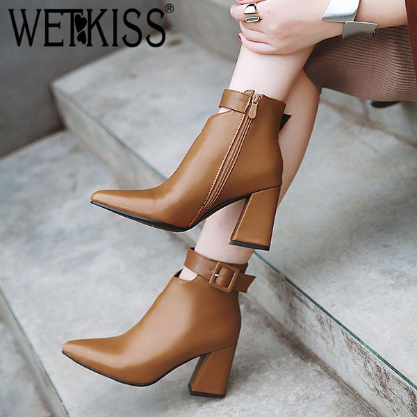 wetkiss ankle strap high heels women boots pointed toe footwear zip female booties pu shoes woman winter 2020 plus size 34-46 t200104, Black
wetkiss ankle strap high heels women boots pointed toe footwear zip female booties pu shoes woman winter 2020 plus size 34-46 t200104, Black
