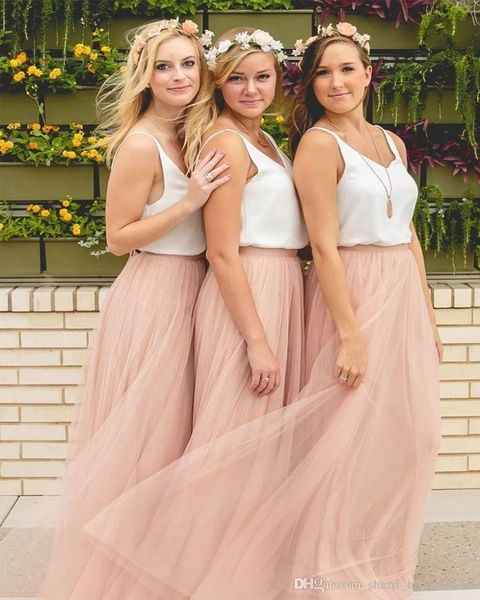 country style beach spring summer bohoi bridesmaid dresses tulle skirt blush prom dresses bridesmaid maxi skirt evening party gowns sh249, White;pink
country style beach spring summer bohoi bridesmaid dresses tulle skirt blush prom dresses bridesmaid maxi skirt evening party gowns sh249, White;pink