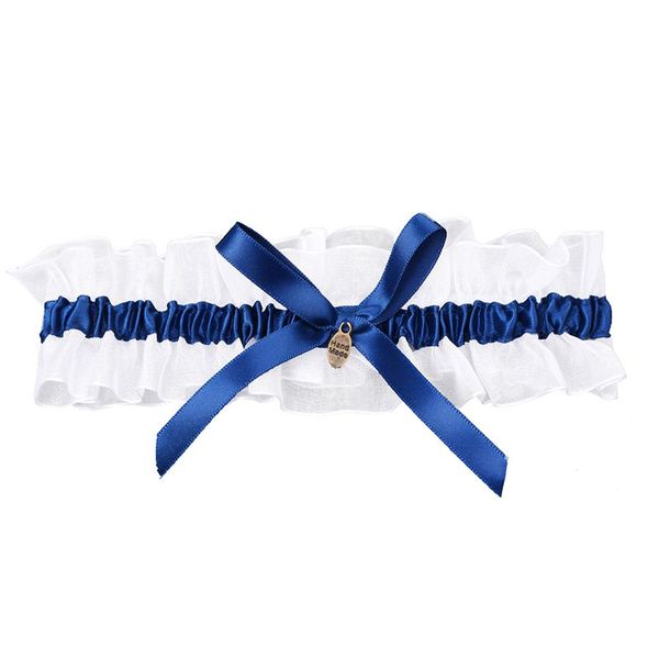 bride's bridal wedding garters satin bowknot flowers royalblue, Black;white 
bride's bridal wedding garters satin bowknot flowers royalblue, Black;white