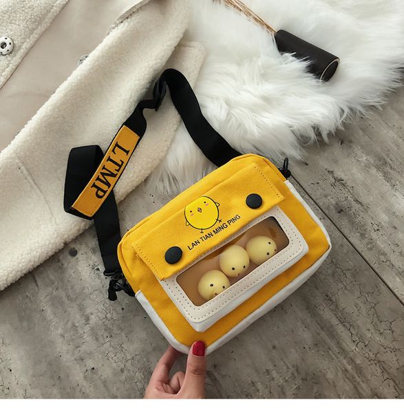 cartoon casual canvas mini bag japanese style harajuku design chick style shoulder bag