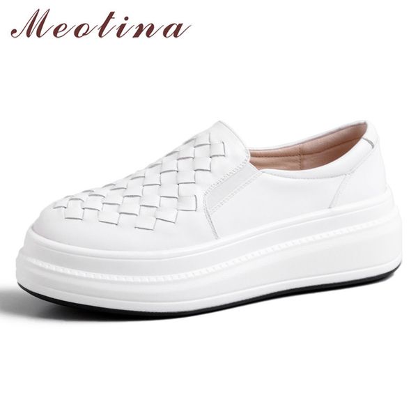 meotina autumn flats women shoes natural genuine leather flat platform loafer shoes cow leather round toe woven lady 34-40, Black
meotina autumn flats women shoes natural genuine leather flat platform loafer shoes cow leather round toe woven lady 34-40, Black