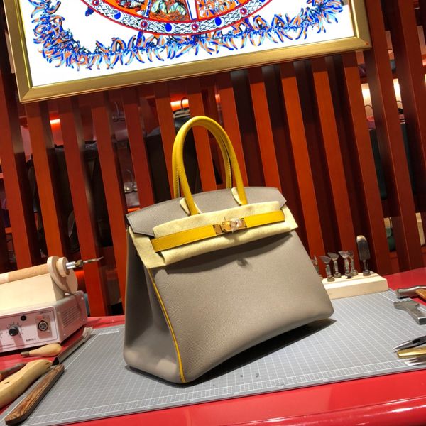 wholesale,handmade original epsom leather split customer brand bag30cm,wax thread,have gold and silver hardware,by order 10-15days