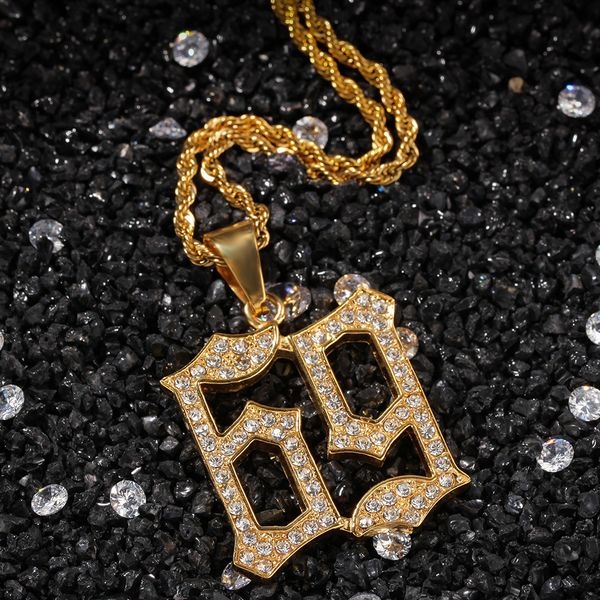 fashion designer stainless steel number 69 pendant necklace for men cubic zirconia encrusted diamond hip hop jewelry, Silver
fashion designer stainless steel number 69 pendant necklace for men cubic zirconia encrusted diamond hip hop jewelry, Silver