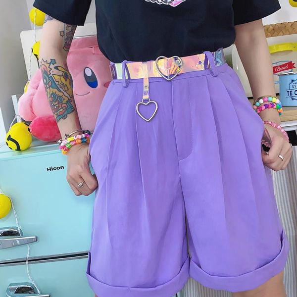 korean version purple soft girl sweet summer loose high waist street wide leg shorts with love belt, White;black
korean version purple soft girl sweet summer loose high waist street wide leg shorts with love belt, White;black