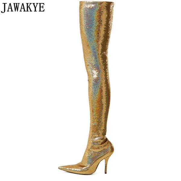 gold silver over the knee boots pointy toe shiny sequins high heels thigh high boots for women 2018 t show shoes for ladies, Black
gold silver over the knee boots pointy toe shiny sequins high heels thigh high boots for women 2018 t show shoes for ladies, Black
