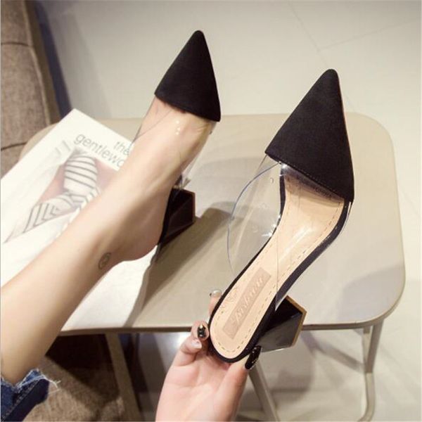 pointed toe suede square heel high heels muller slippers women 2020 summer shoes women fashion patchwork shallow ladies shoes, Black
pointed toe suede square heel high heels muller slippers women 2020 summer shoes women fashion patchwork shallow ladies shoes, Black