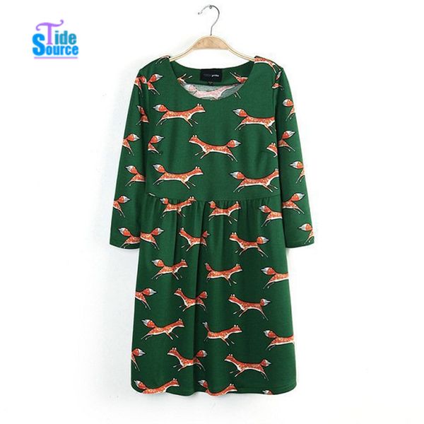 tidesource 2017 spring fall vestidos three quarter sleeve o-neck women casual dress vintage blends animal printed dresses, White;black
tidesource 2017 spring fall vestidos three quarter sleeve o-neck women casual dress vintage blends animal printed dresses, White;black