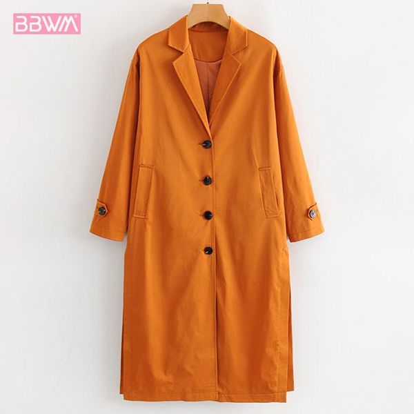 single-breasted long-sleeved solid color autumn windproof women's windbreaker lapel high street loose women's jacket 2019, Tan;black
single-breasted long-sleeved solid color autumn windproof women's windbreaker lapel high street loose women's jacket 2019, Tan;black
